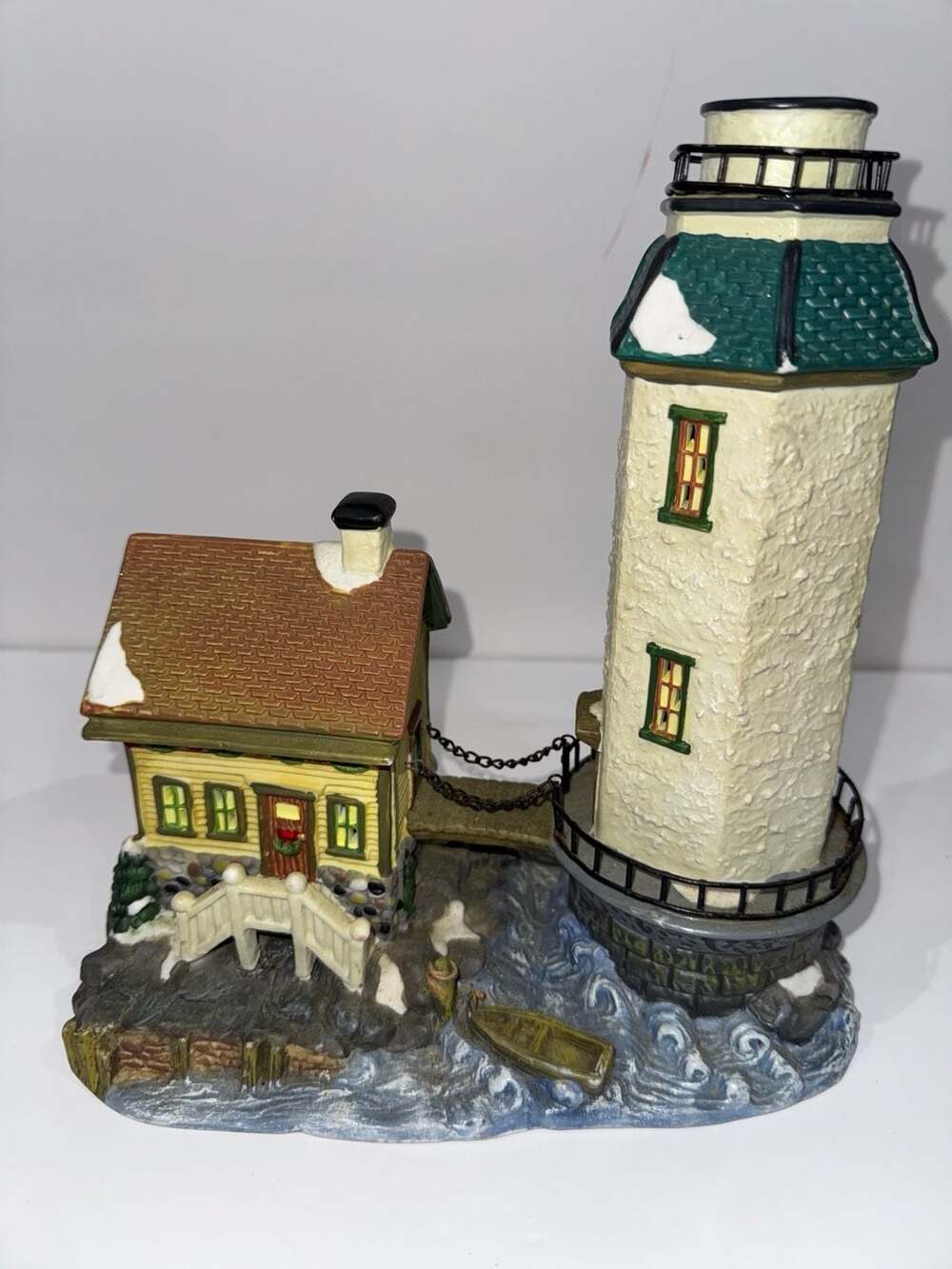 Vintage Christmas village Santa's Workbench collection Knightsbridge Lighthouse”